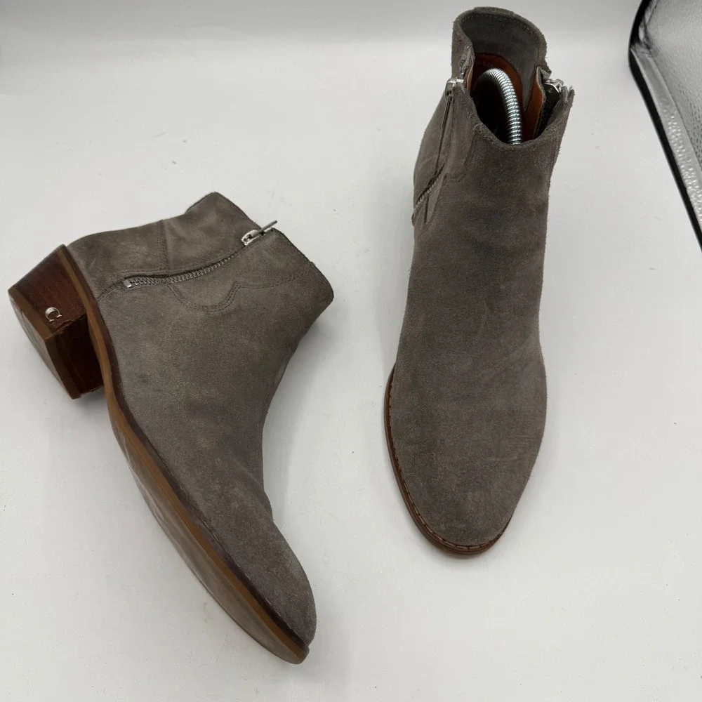 Coach Dani Bootie Western Heather Grey‎ Suede Ankle Boots 7.5B